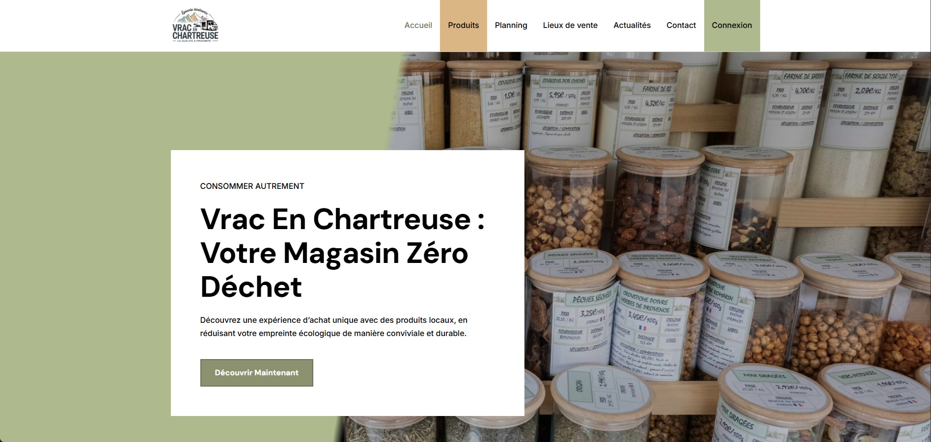 Projet Vrac en Chartreuse - Réalisation LevisWeb